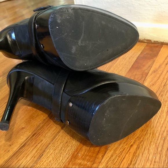 Michael Kors Leather Platform Stiletto Boots Detachable Studded Harness Sz 8.5 - Picture 14 of 16